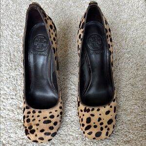 Tory Burch Cheetah Print Pony Hair Heels